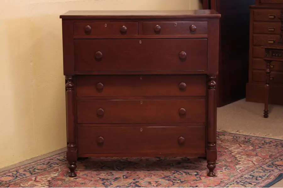Photo of New England Empire 1840 Cherry Chest or Dresser