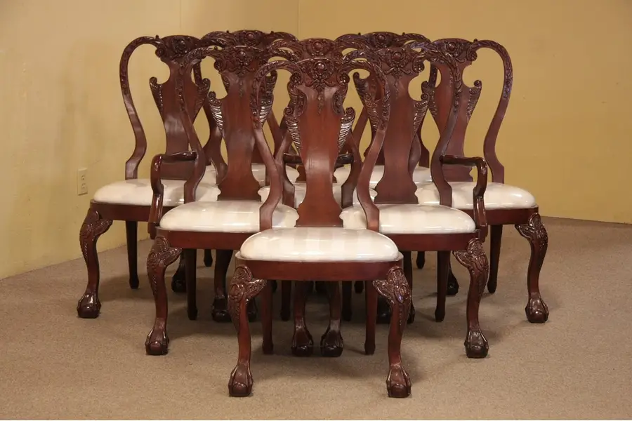 Photo of Georgian Chippendale Carved Mahogany Dining Chairs