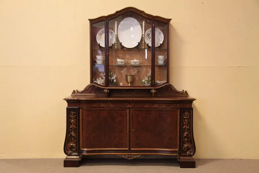 Photo of Italian Sideboard Curio Cabinet, Vessel Sink Vanity