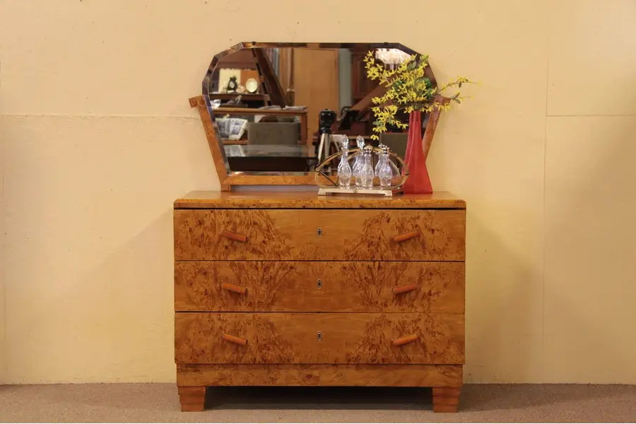 Photo of Birdseye Maple Art Deco Chest or Dresser