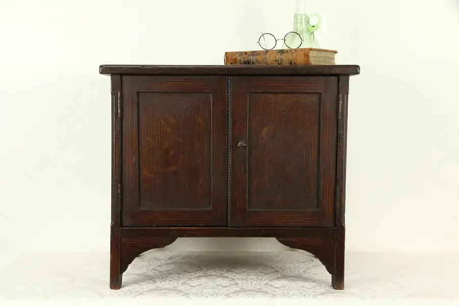 Photo of Primitive Antique Country Pine 8 Drawer Jewelry or Collector Cabinet