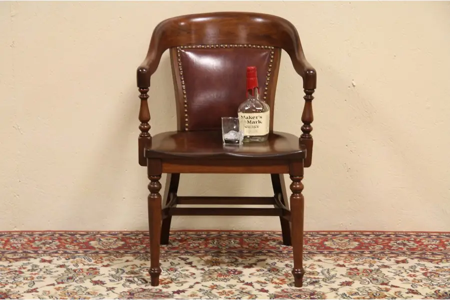 Photo of Antique Walnut 1920 Banker Chair