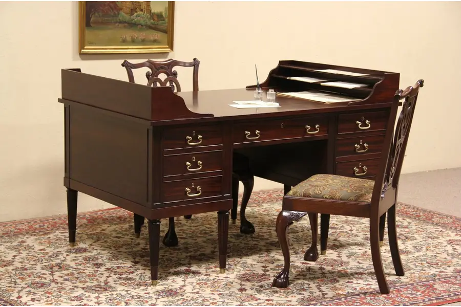 Photo of George Washington Vintage Mahogany Partner Desk