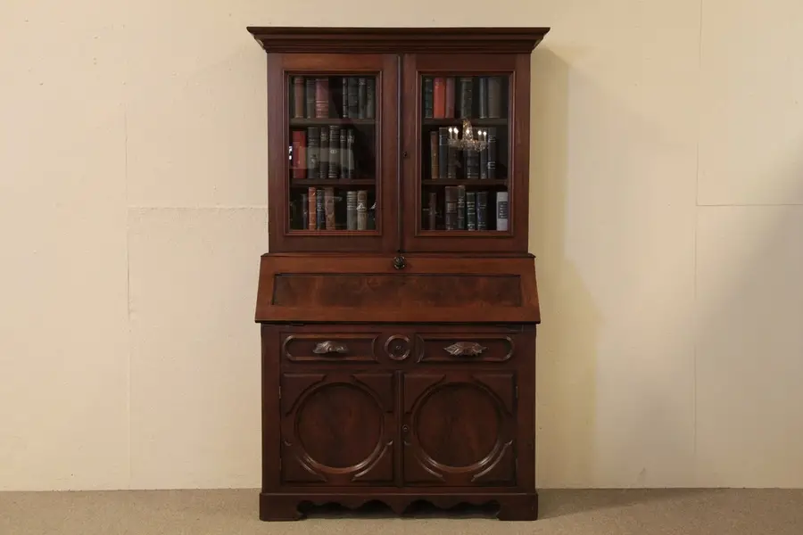 Photo of Victorian Antique Secretary Desk & Bookcase