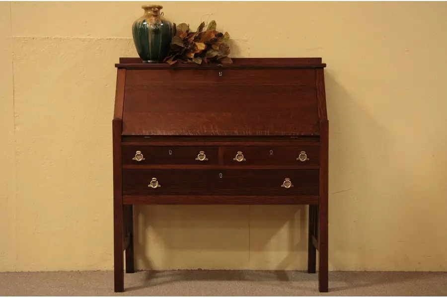 Photo of Arts & Crafts Mission Oak Secretary Desk