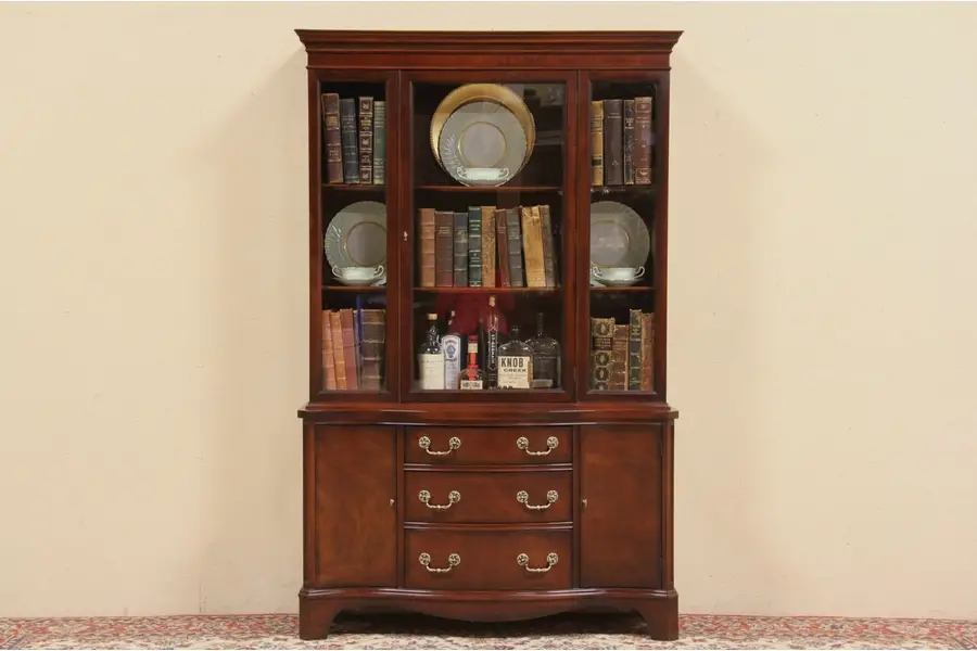 Photo of Century Vintage Mahogany 1950 China Cabinet Bookcase