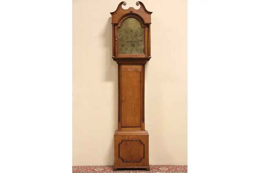 Photo of Cooper of Hamilton, Scotland Antique 1810 Oak Tall Case Grandfather Clock