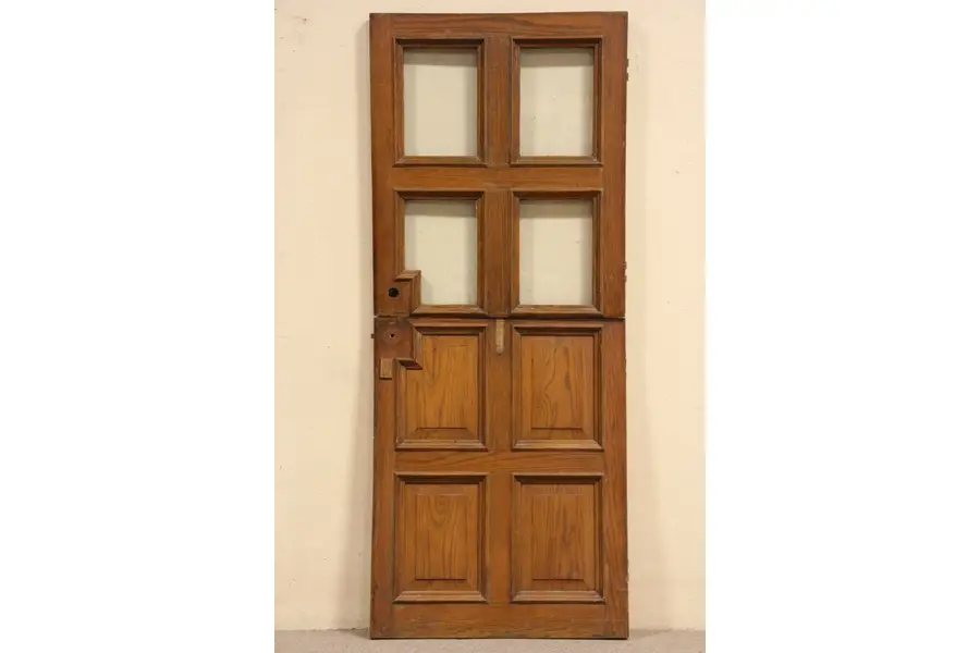 Photo of Oak 1900 Architectural Salvage 2 Piece Bank Door