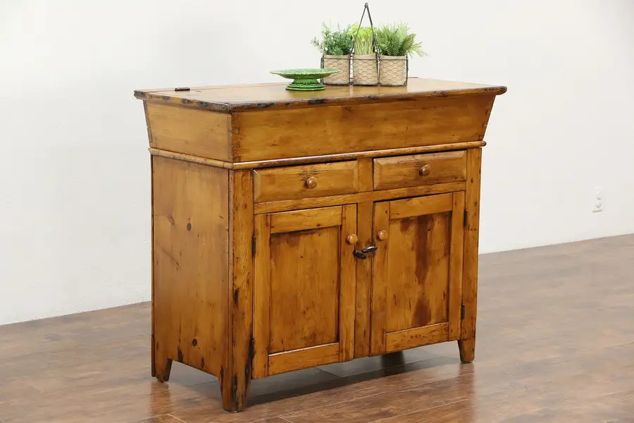 Photo of Country Pine 1860's Antique Farmhouse Dough Box or Proofing Cupboard