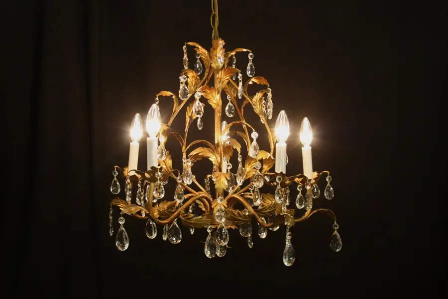 Photo of Florentine Gold 5 Candle Italian Chandelier