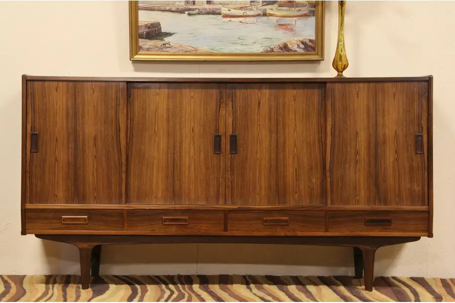Photo of Danish Midcentury Modern Rosewood Credenza, Bar Cabinet