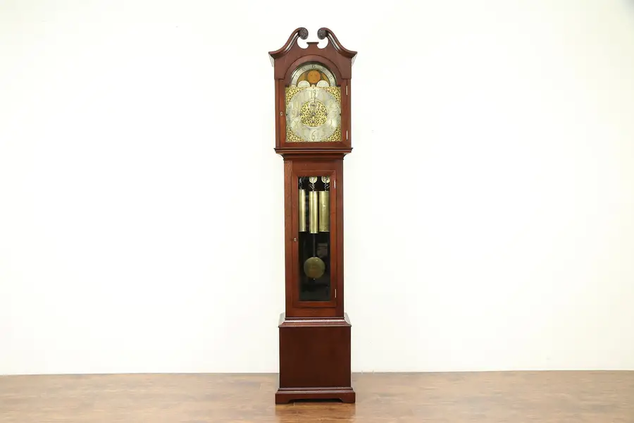 Photo of Mahogany Antique Grandfather Tall Case Clock, Westminster Chime
