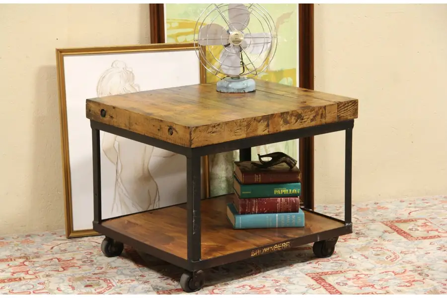 Photo of Brownberry Bakery Industrial Salvage Cart, Coffee Table