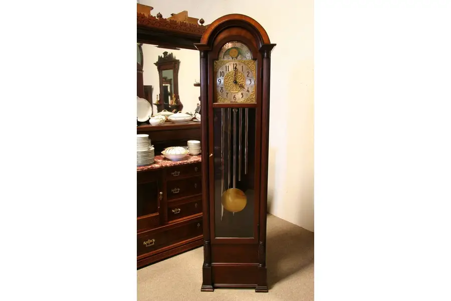 Photo of Tall Case Grandfather Clock, Tubular Chime Revere