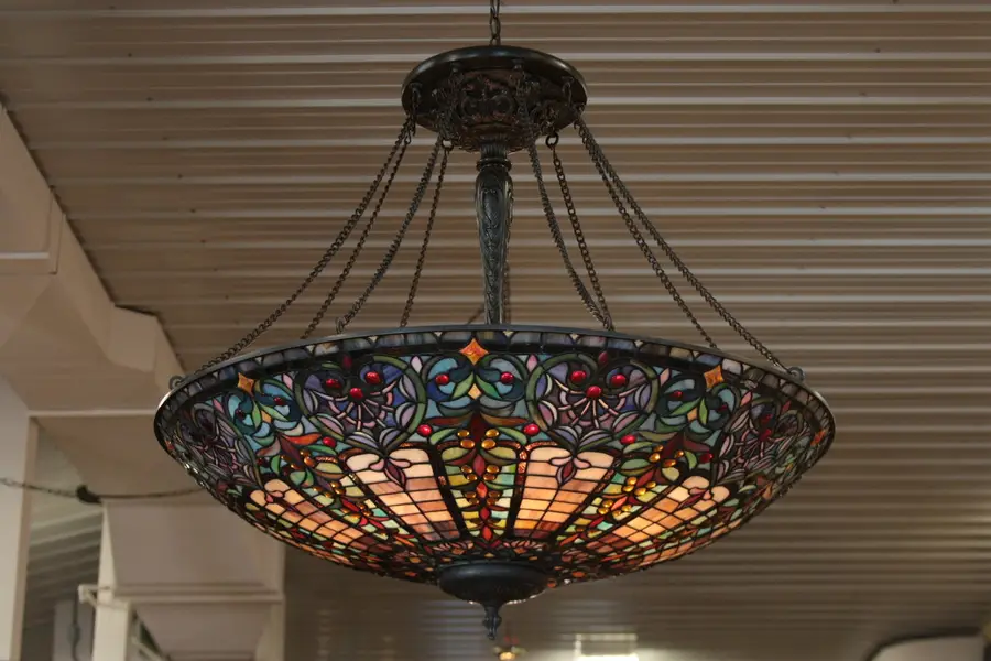 Photo of Leaded Stained Glass 40" Chandelier