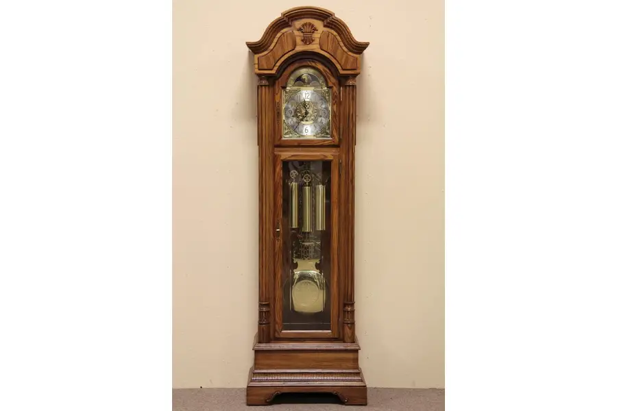Photo of Sligh Oak Tall Case Westminster Grandfather Clock