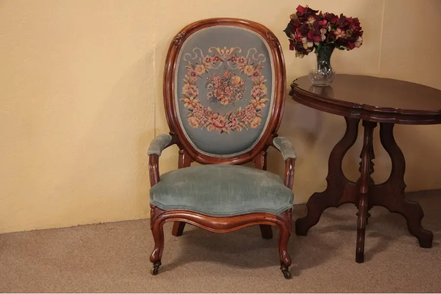 Photo of Victorian Armchair, Petit Point & Needlepoint