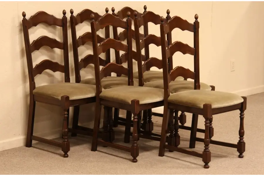 Photo of Set of 6 Country Ladderback Dining Chairs