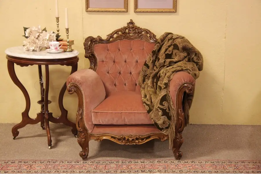 Photo of French Carved Baroque Chair, Down Cushion
