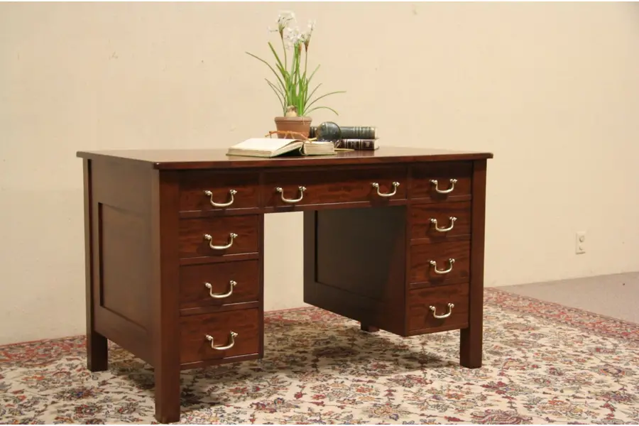 Photo of Tobey of Chicago 1900 Antique Mahogany Hand Crafted Desk