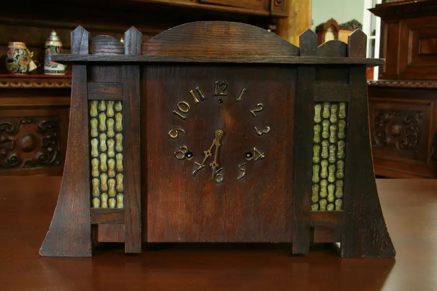 Photo of Mission Oak Arts & Crafts Gilbert Clock 1900's