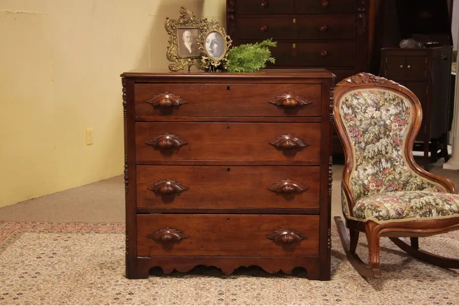 Photo of Victorian Antique Walnut Chest or Dresser