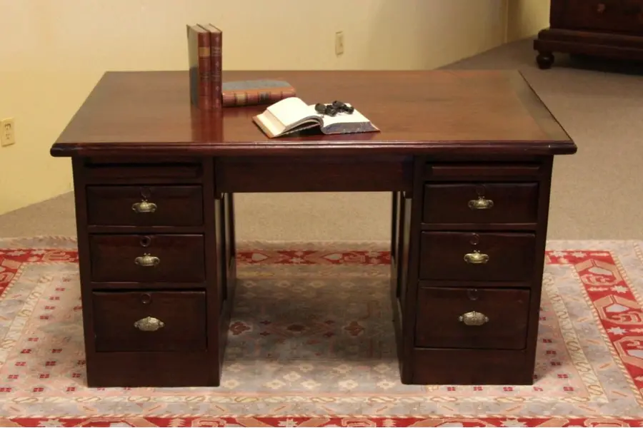 Photo of Victorian Antique 1895 Partner's Desk