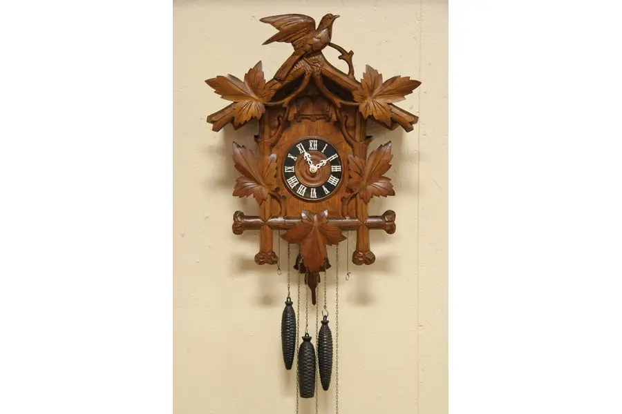 Photo of Black Forest 1900 Cuckoo Clock, Quail & Cuckoo Birds