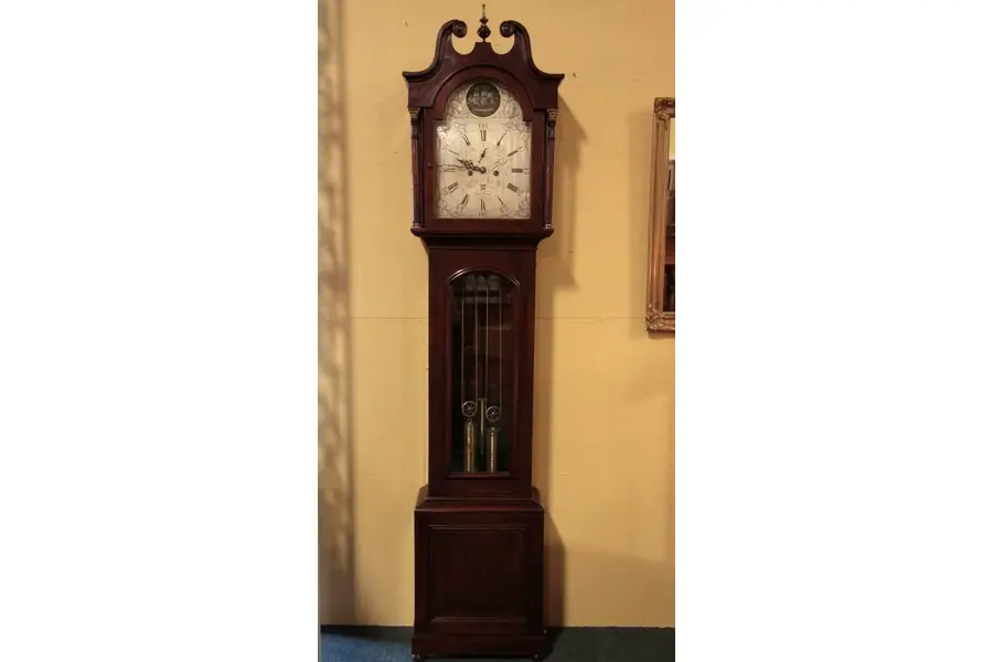 Photo of Scottish 1800's Rocking Ship Tall Grandfather Clock