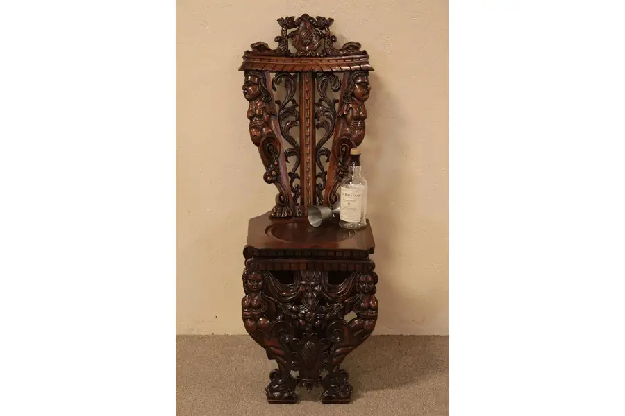 Photo of Renaissance Walnut Chair, Carved Figures