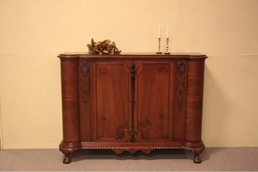 Photo of Four Door Carved Antique Bookcase