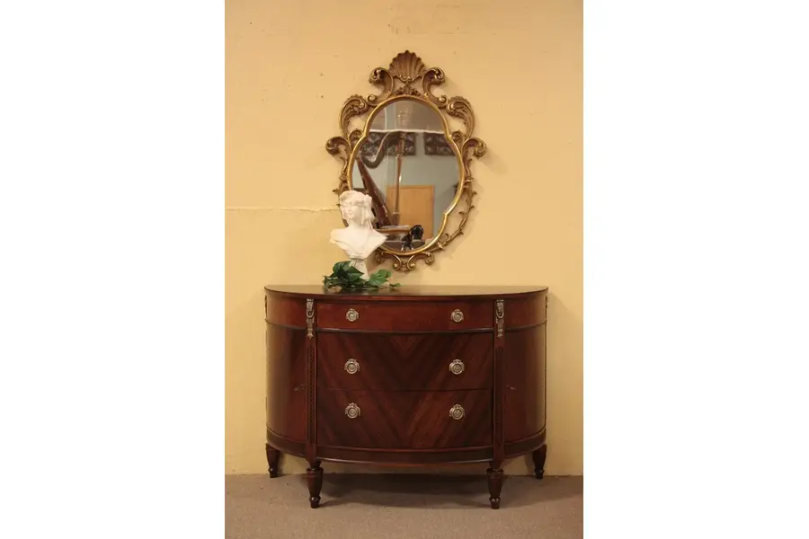 Photo of Demilune or Half-Round Mahogany Console Cabinet