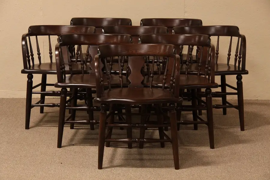 Photo of Set of 8 Tavern, Firehouse or Captains Chairs