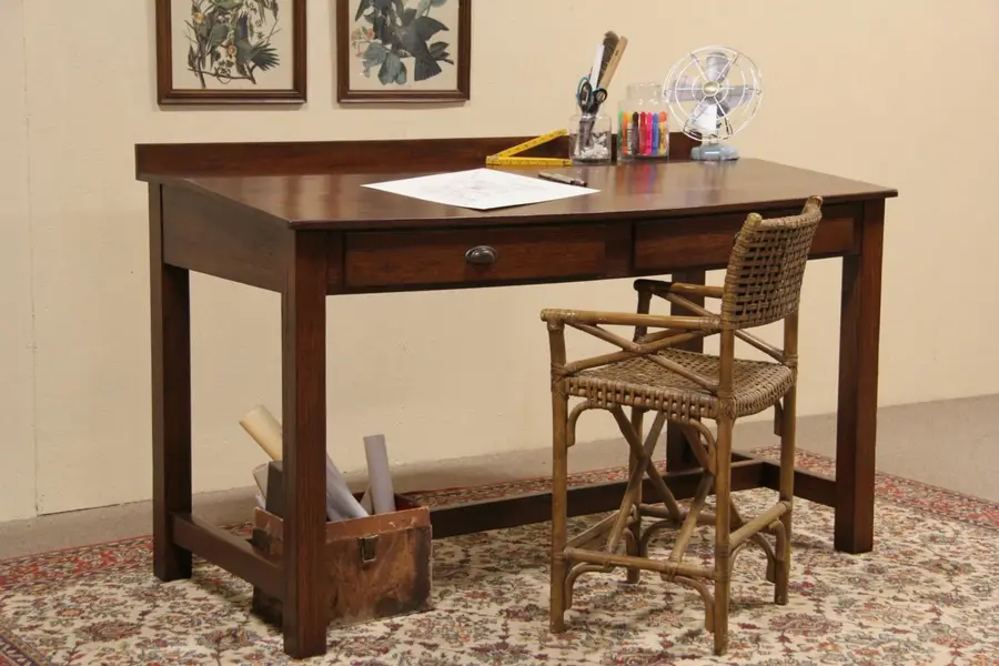 Photo of Railroad Standup Oak 1900 Antique Slant Top Desk