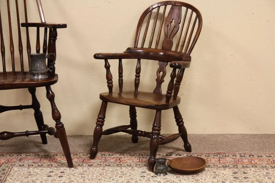 Photo of Victorian Child's Windsor Antique Armchair