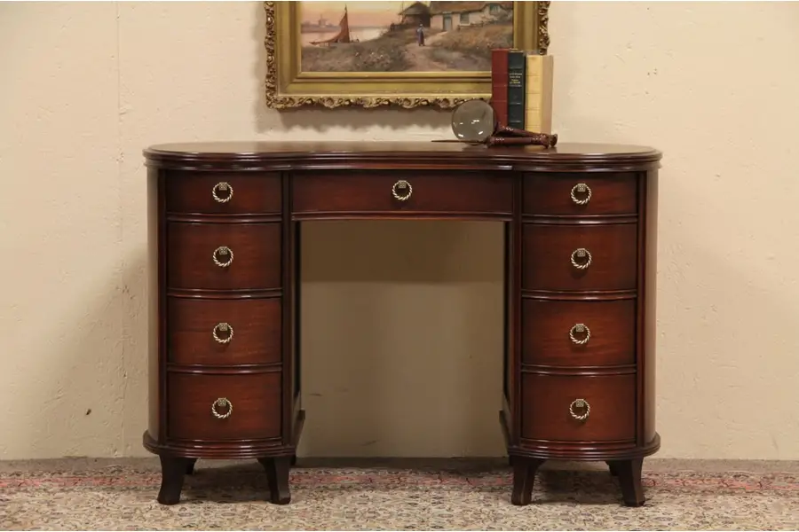 Photo of Mahogany Kidney Shape Vintage Desk