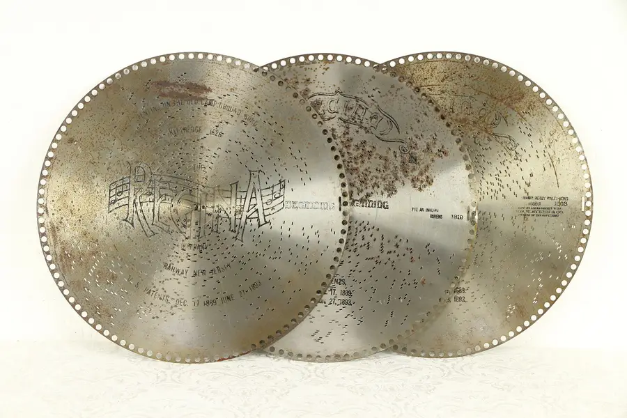 Photo of Regina Music Box 3 Antique 15 1/2" Disks, I've An Inklin & More