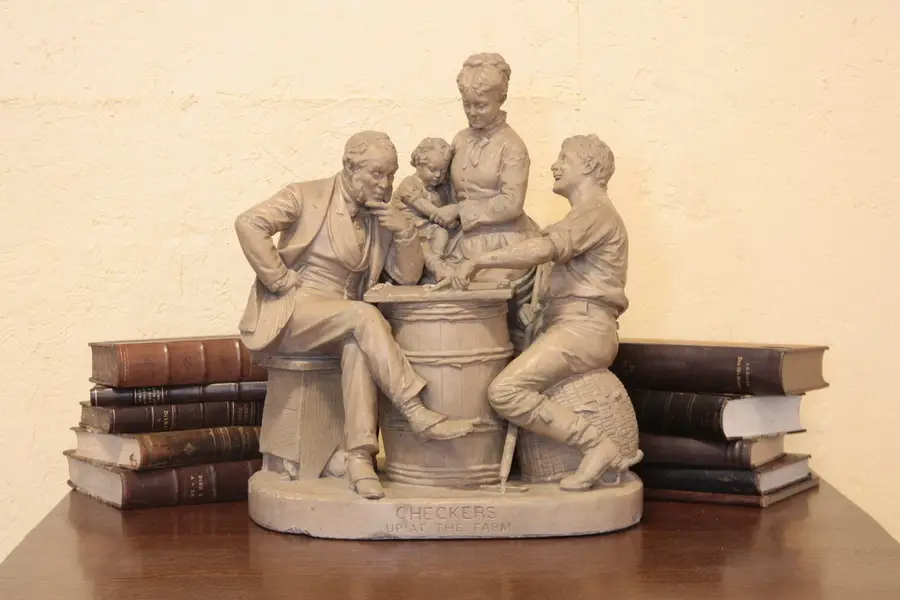 Photo of Checkers, 1873 Antique Rogers Statue