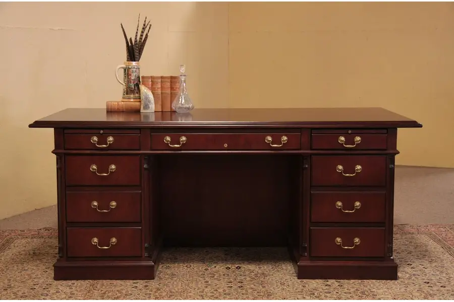Photo of Cherry Traditional OFS Executive Desk, File Drawers