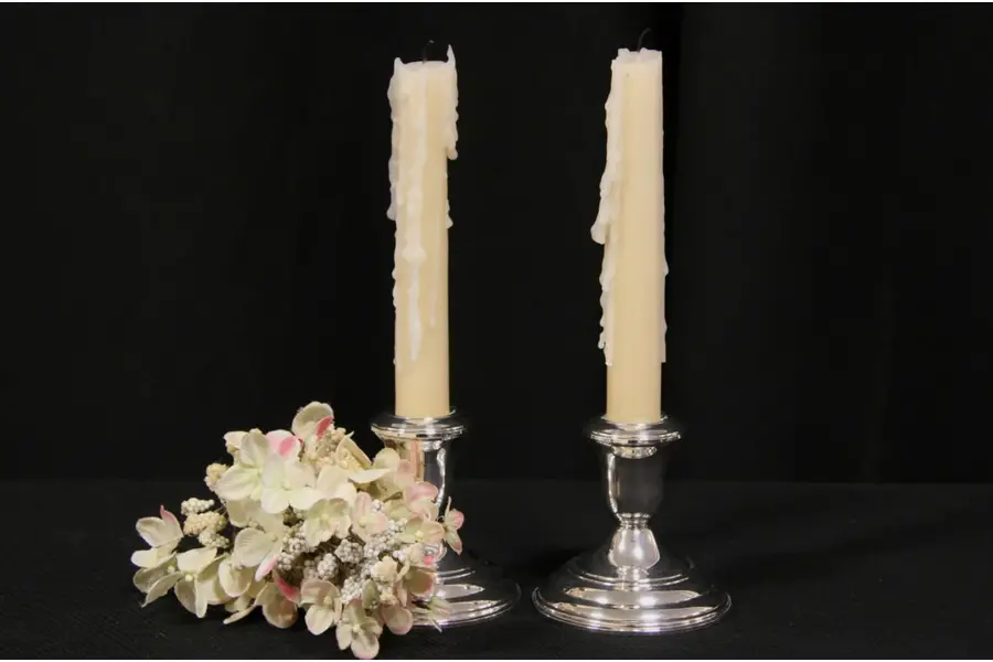 Photo of Pair Reed & Barton Weighted Sterling Silver Candlesticks