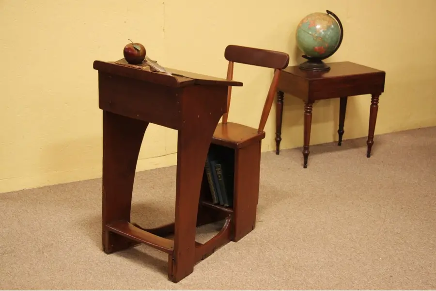 Photo of Primitive Pine Country School Desk & Chair