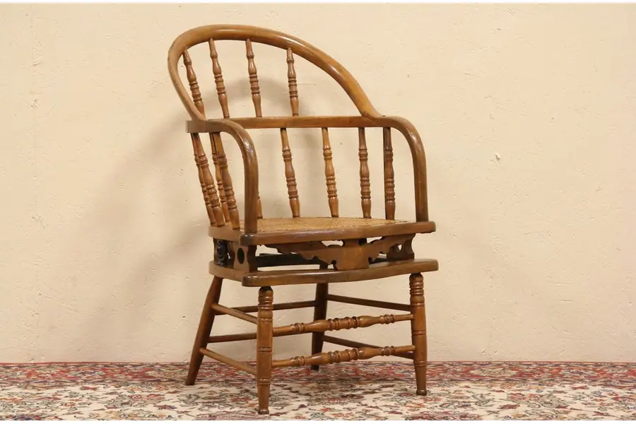 Photo of Oak 1895 Antique Firehouse Captain Chair