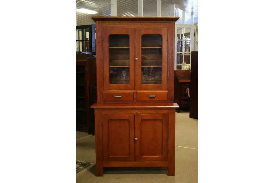 Photo of Victorian Oak Country Cupboard, Pressed Carving 1895