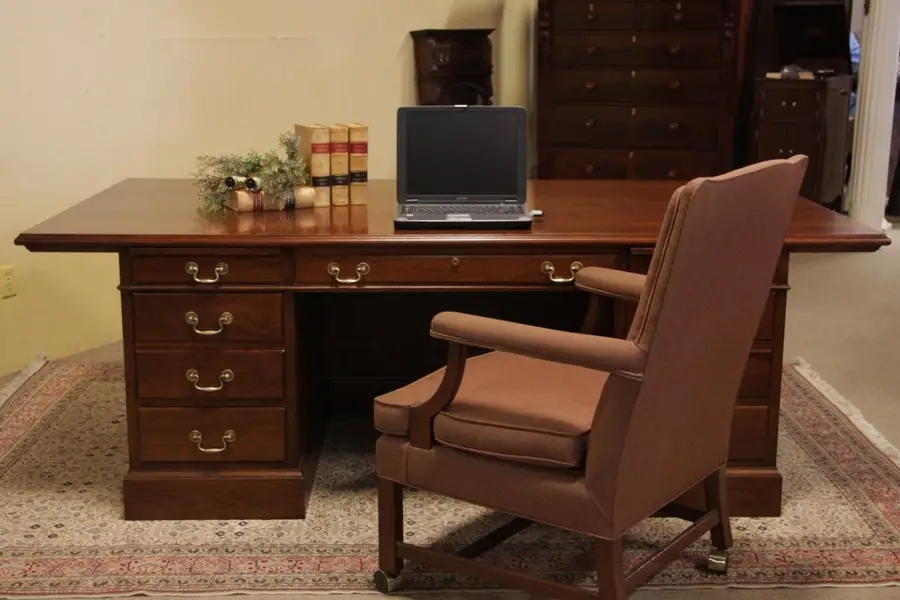 Photo of Executive Walnut Traditional Conference Desk