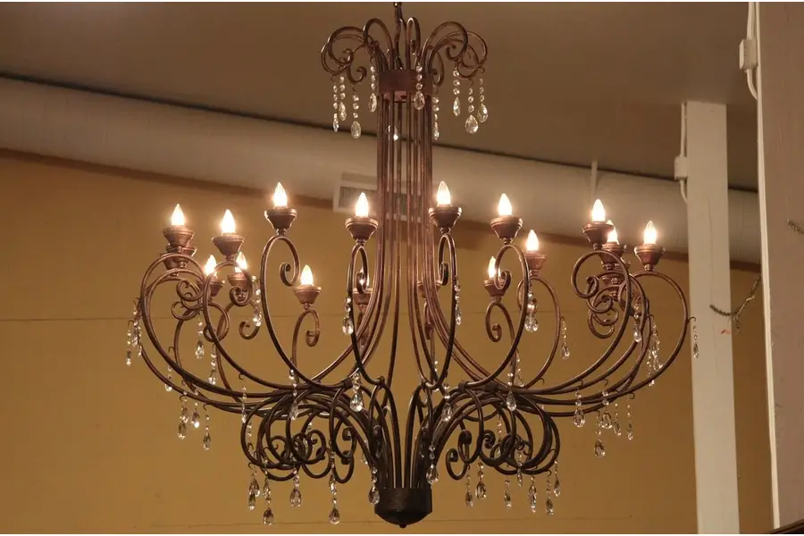 Photo of Bronze Wrought Iron 20 Candle 5' Chandelier