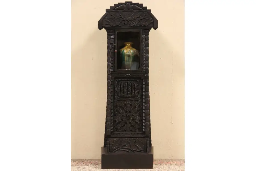 Photo of Tramp or Folk Art Whittled 1910 Antique Clock Case