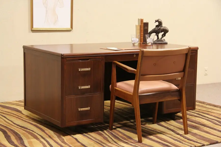 Photo of Midcentury Modern Leopold Vintage 1960 Executive Desk