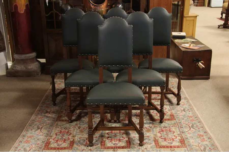 Photo of Set of 6 Oak Antique Dining Chairs