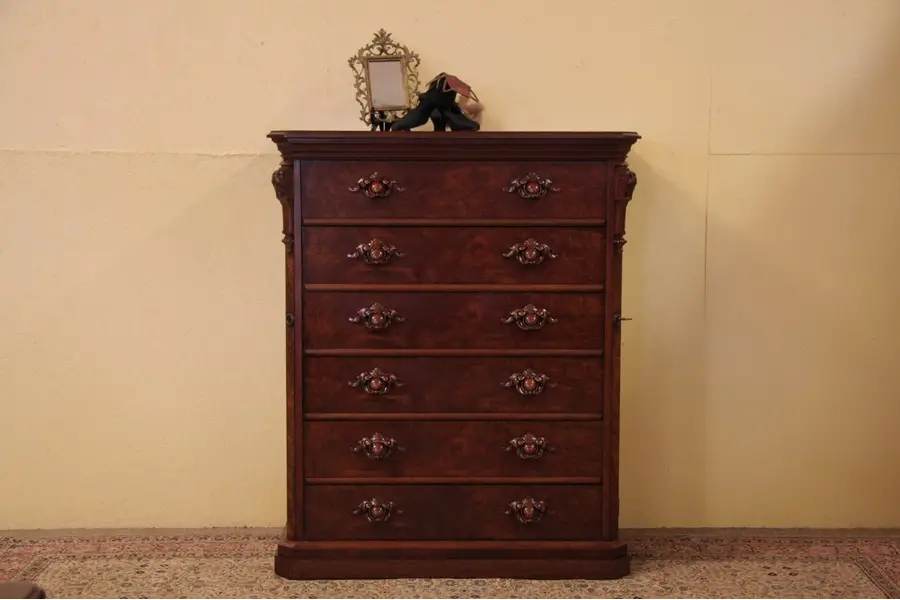 Photo of Victorian Carved Sidelock Chest or Dresser