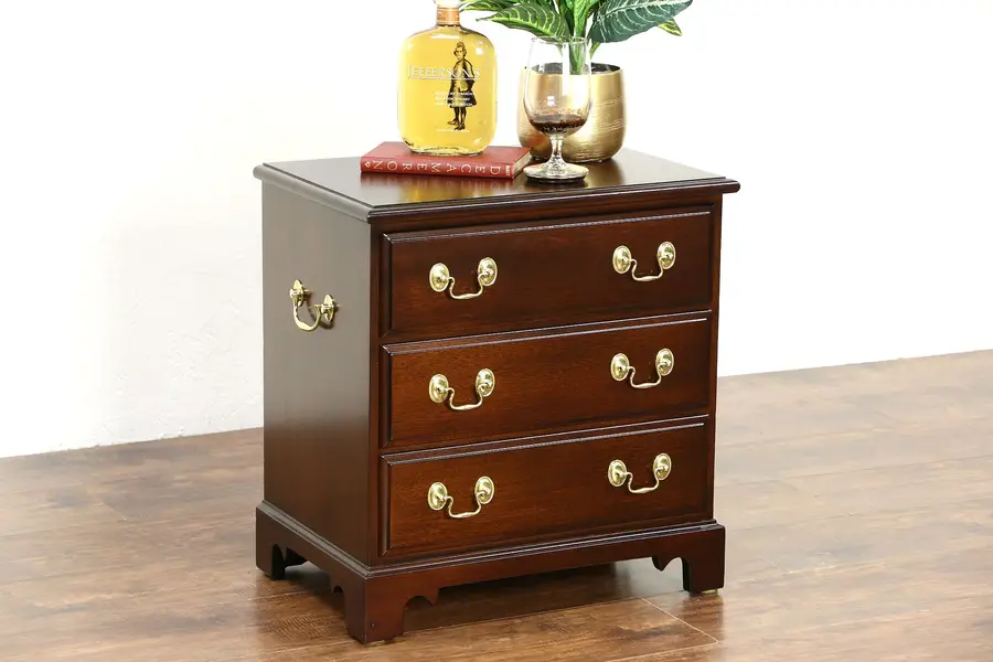 Photo of Traditional Vintage Mahogany Chairside Silver or Collector Chest